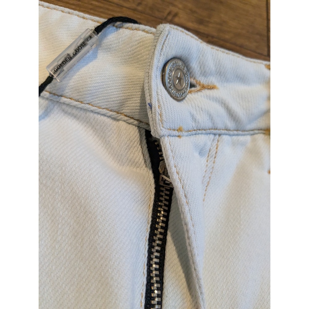 NWT Golden Goose White Denim Cut Off‎ Frayed Hem Shorts Made Italy Sz 28 Fits 32 - Picture 3 of 13